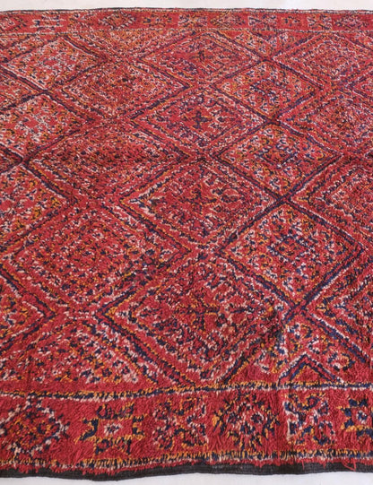 Moroccan Beni MGuild Red Rug 9.4 x 6.5 ft / 286 x 199 cm - Surcoma