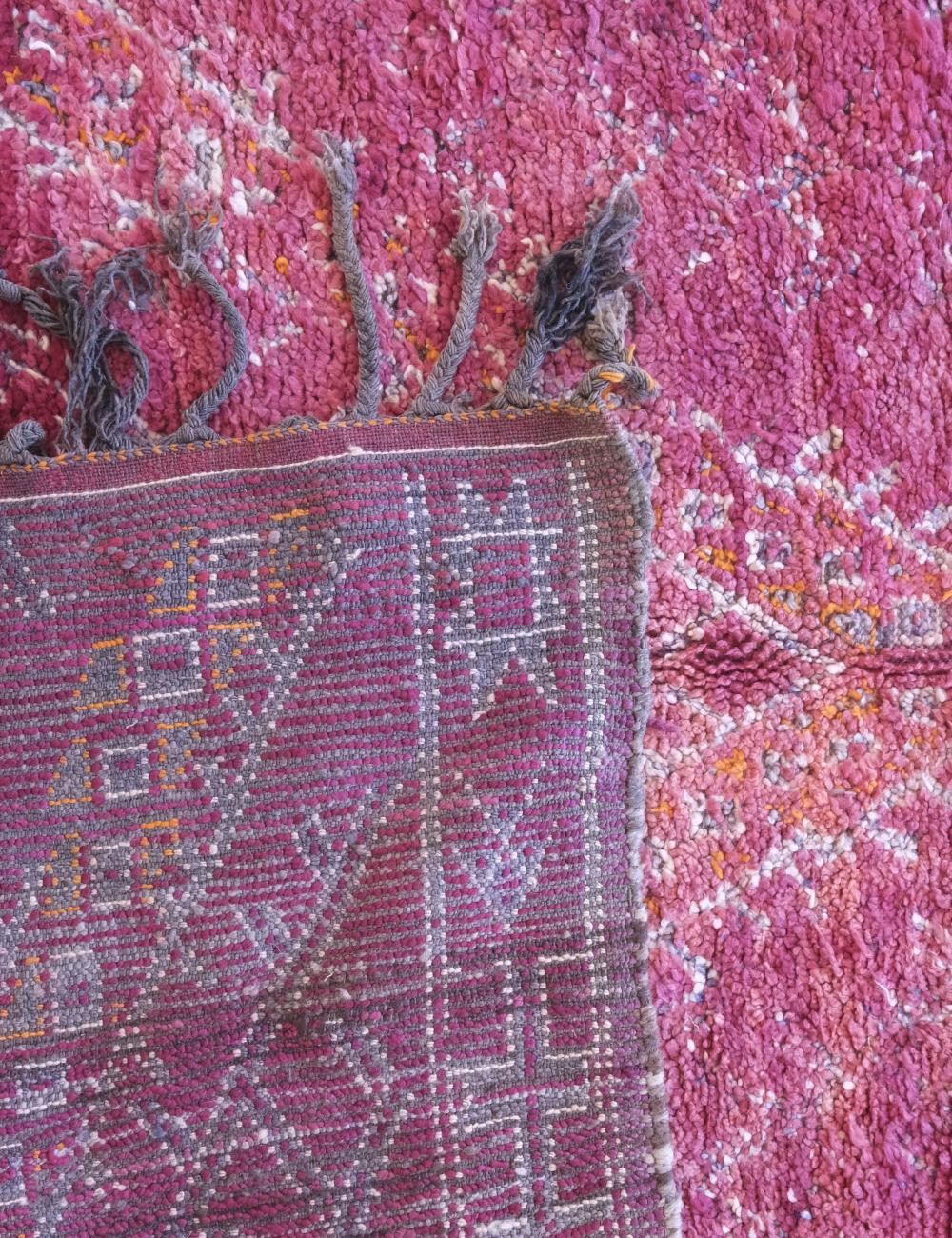 Handwoven Purple Berber Wool Carpet 12.1 x 6.4 ft / 370 x 195 cm - Surcoma