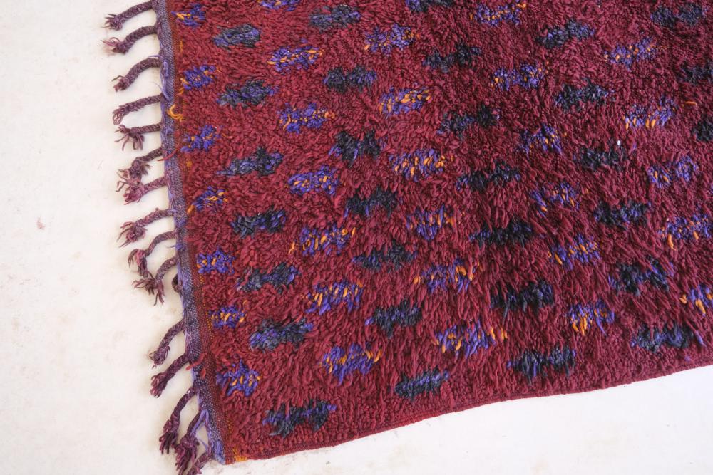 Moroccan Raspberry Tribal Wool Rug 11.4 x 7.3 ft / 347 x 223 cm