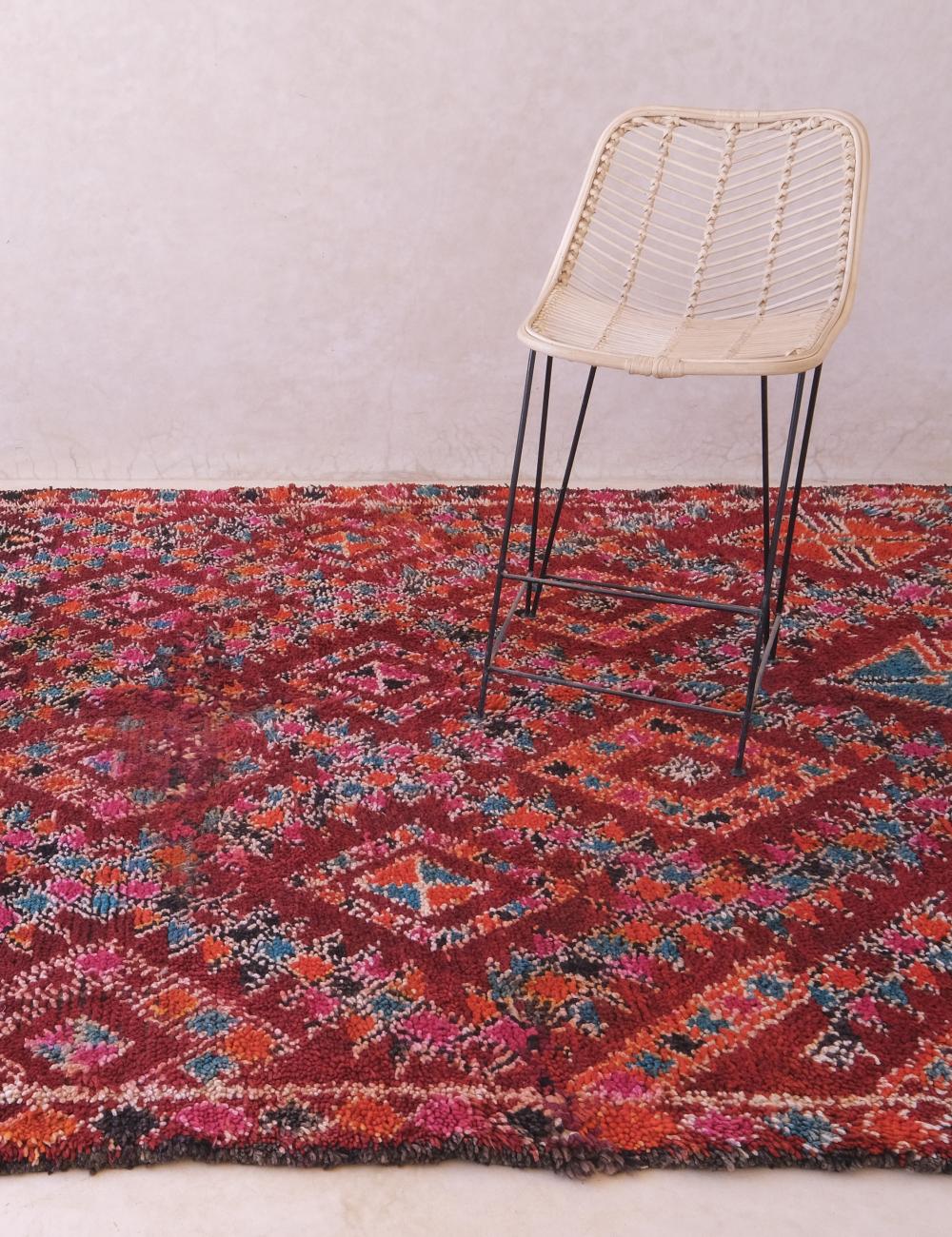 Red Colorful Wool Rug 11.2 x 6.7 ft / 340 x 205 cm