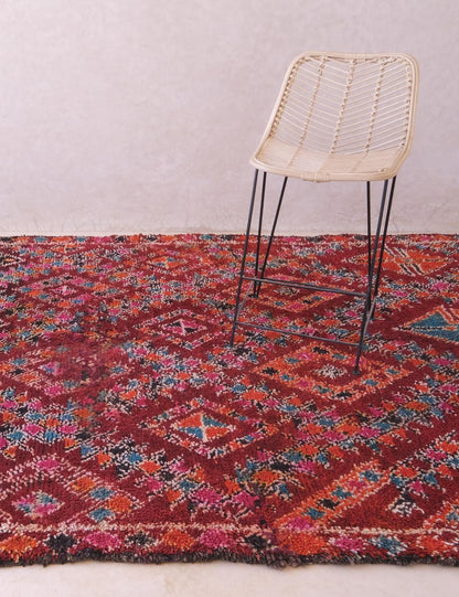 Red Colorful Wool Rug 11.2 x 6.7 ft / 340 x 205 cm - Surcoma