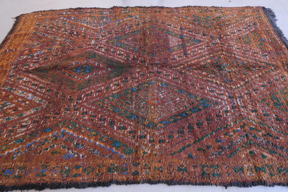 1980's Moroccan Beni M'Guild Wool Rug 10.4 x 6.6 ft / 318 x 203 cm