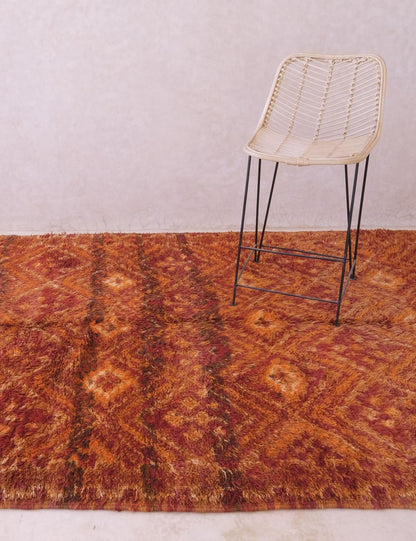Moroccan Burnt Orange Rug 12.4 x 5.8 ft / 377 x 178 cm - Surcoma