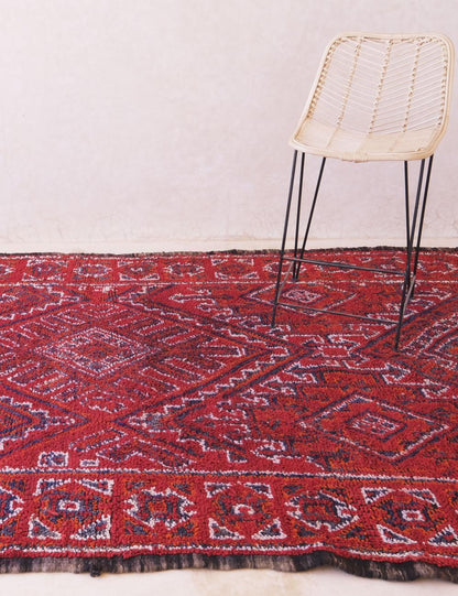Red Moroccan Rug 10.6 x 5.9 ft / 322 x 180 cm - Surcoma