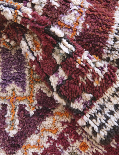 Vintage 1960s Moroccan Berber Rug 13.1 x 6.8 ft / 400 x 210 cm - Surcoma
