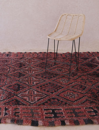 Faded Red Moroccan Wool Rug 10.9 x 6.8 ft / 332 x 210 cm - Surcoma