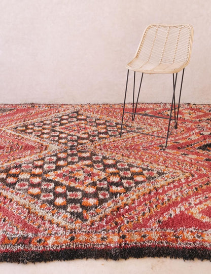 Authentic Vintage Moroccan Rug 12.5 x 6.8 ft / 382 x 209 cm - Surcoma