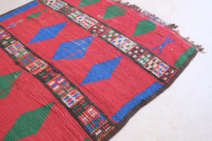 Moroccan Colorful Boujad Runner Rug 11.2 x 4 ft / 340 x 123 cm - Surcoma