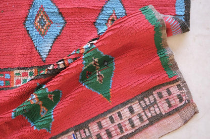Moroccan Colorful Boujad Runner Rug 11.2 x 4 ft / 340 x 123 cm - Surcoma