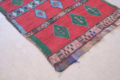 Moroccan Colorful Boujad Runner Rug 11.2 x 4 ft / 340 x 123 cm - Surcoma