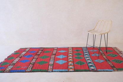 Moroccan Colorful Boujad Runner Rug 11.2 x 4 ft / 340 x 123 cm - Surcoma