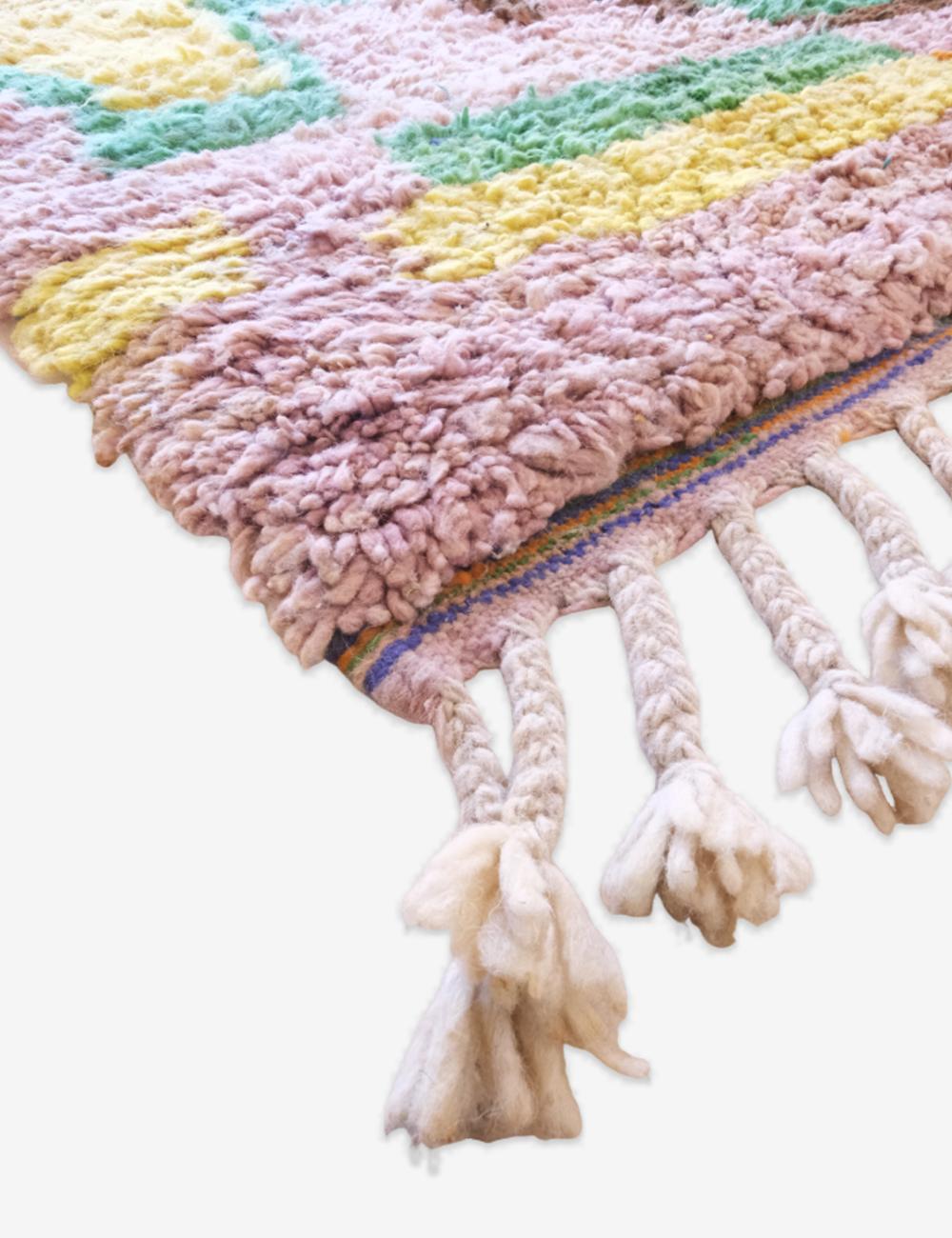 Moroccan Colorful Wool Runner Rug 14.9 x 2.5 ft / 453 x 79 cm