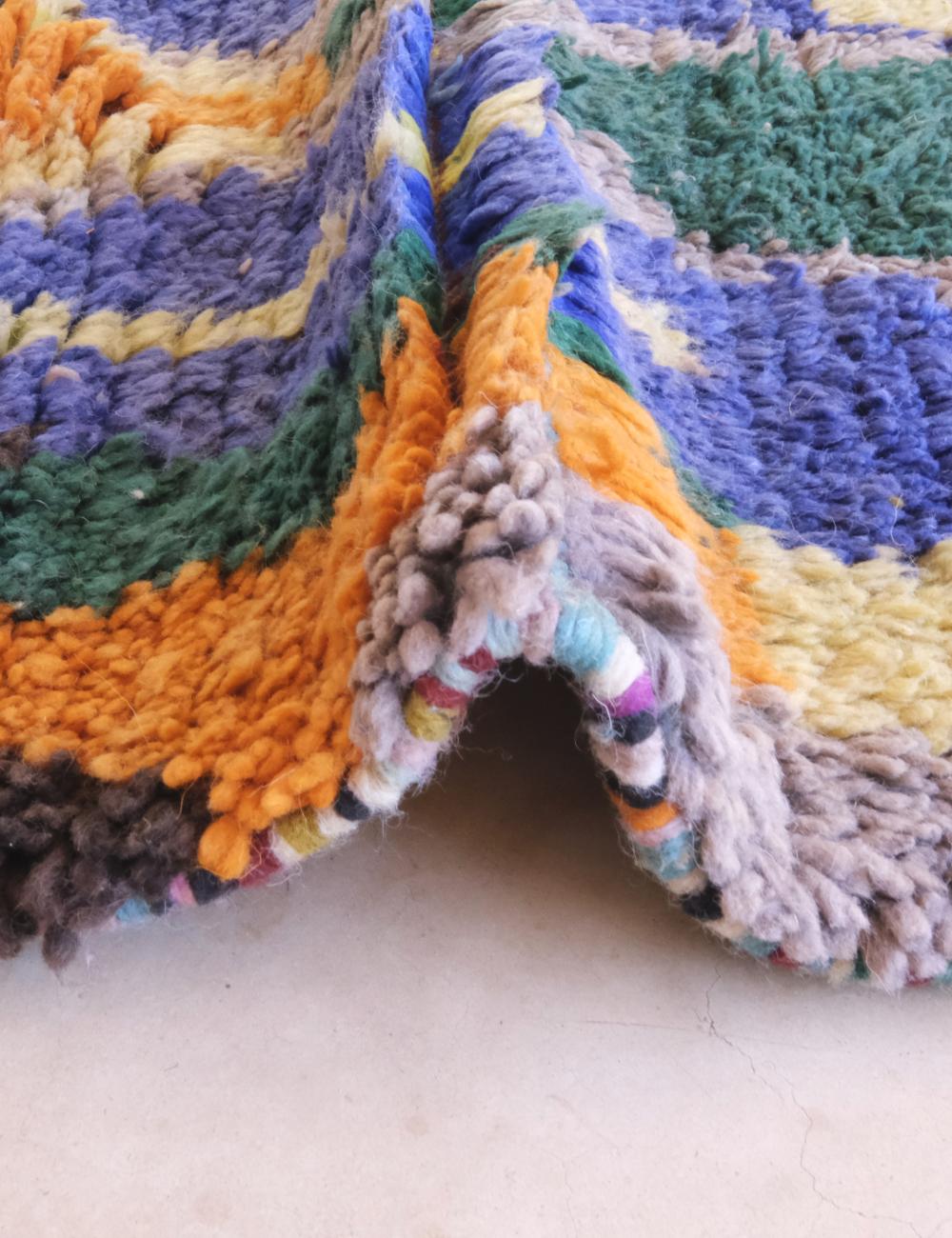 Moroccan Colorful Wool Runner Rug 14.9 x 2.5 ft / 453 x 79 cm