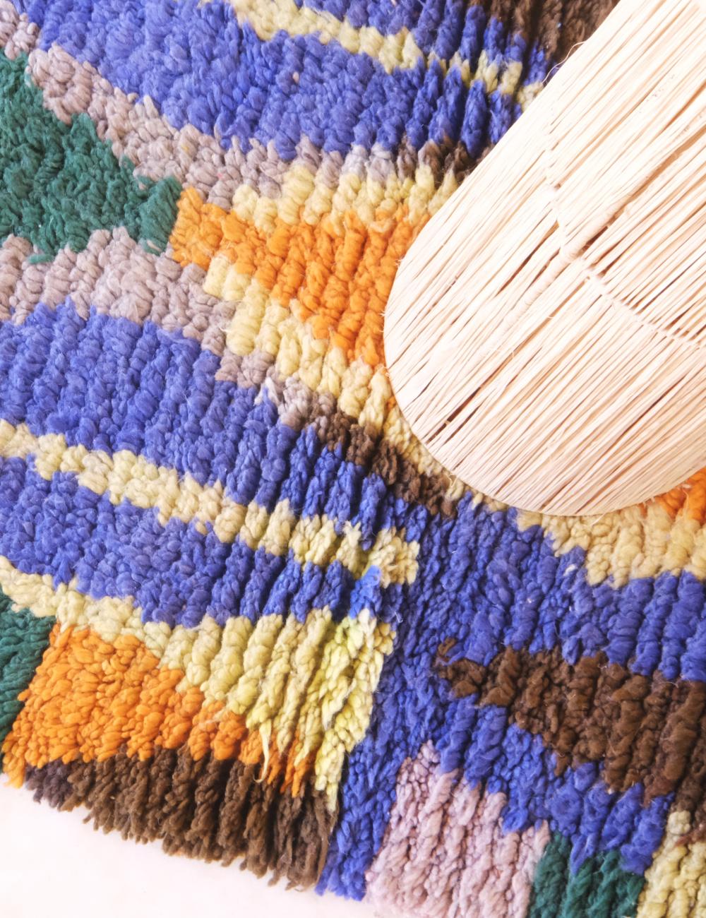 Moroccan Colorful Wool Runner Rug 14.9 x 2.5 ft / 453 x 79 cm