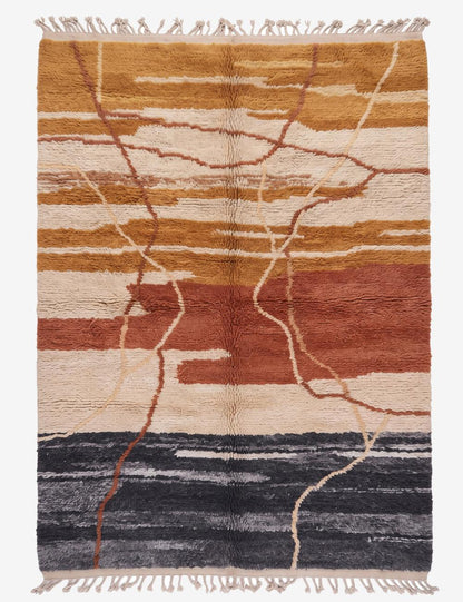 Neutral Abstract Beni Mrirt Moroccan Rug