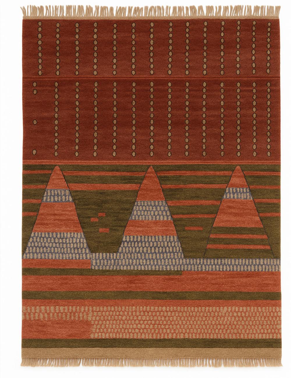 Terracotta Beni Mrirt Moroccan Rug - Echoes Of Love 63