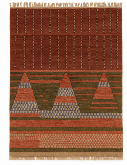 Terracotta Beni Mrirt Moroccan Rug - Echoes Of Love 63