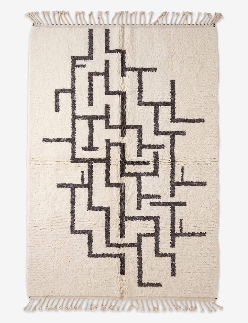 Cream Off White Beni Mrirt Moroccan Rug