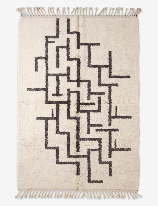 Cream Off White Beni Mrirt Moroccan Rug