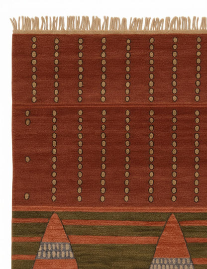 Terracotta Beni Mrirt Moroccan Rug - Echoes Of Love 63