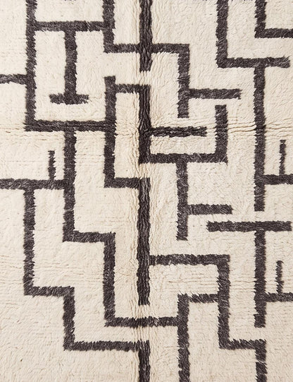 Cream Off White Beni Mrirt Moroccan Rug