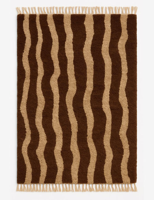 Custom Wavy Striped Moroccan Rug - forma 67