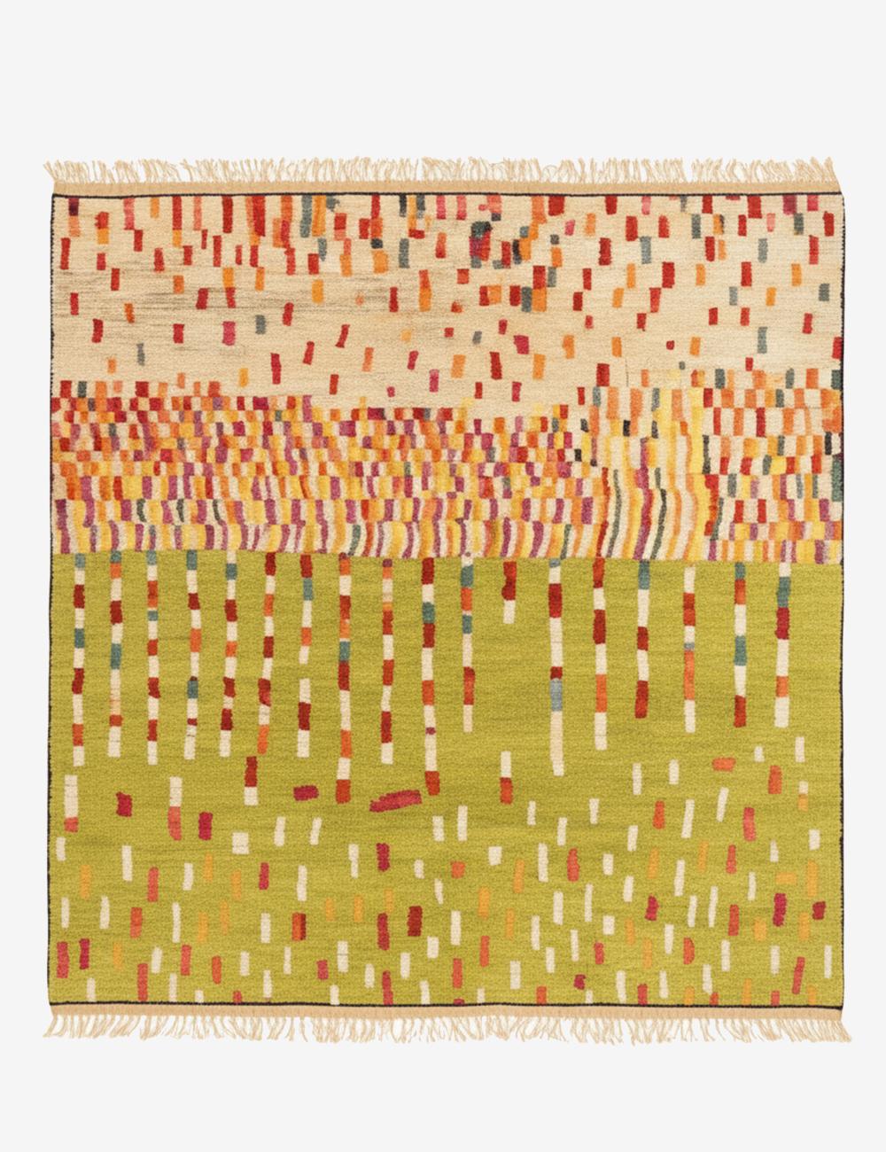 Custom Abstract Beni Mrirt Moroccan Rug - forma 107