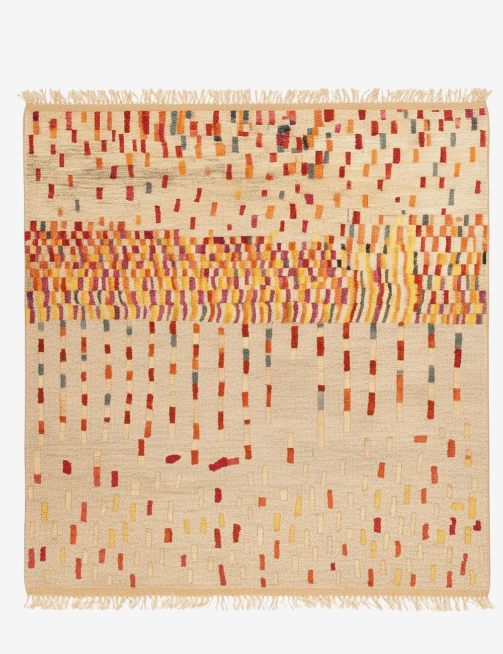 Custom Abstract Beni Mrirt Moroccan Rug - forma 107