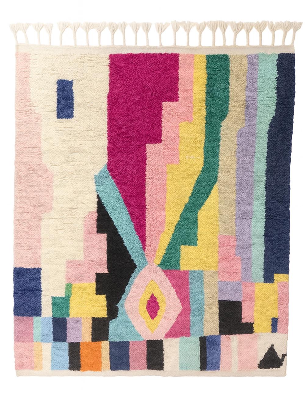 Color Block Wool Rug - Echoes Of Love 04