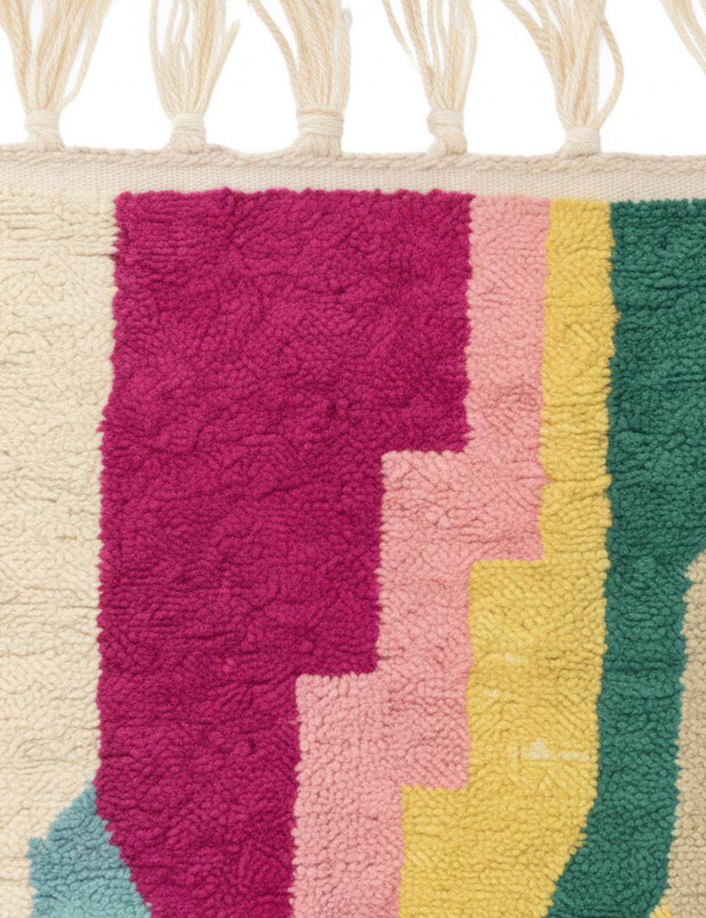 Color Block Wool Rug - Echoes Of Love 04