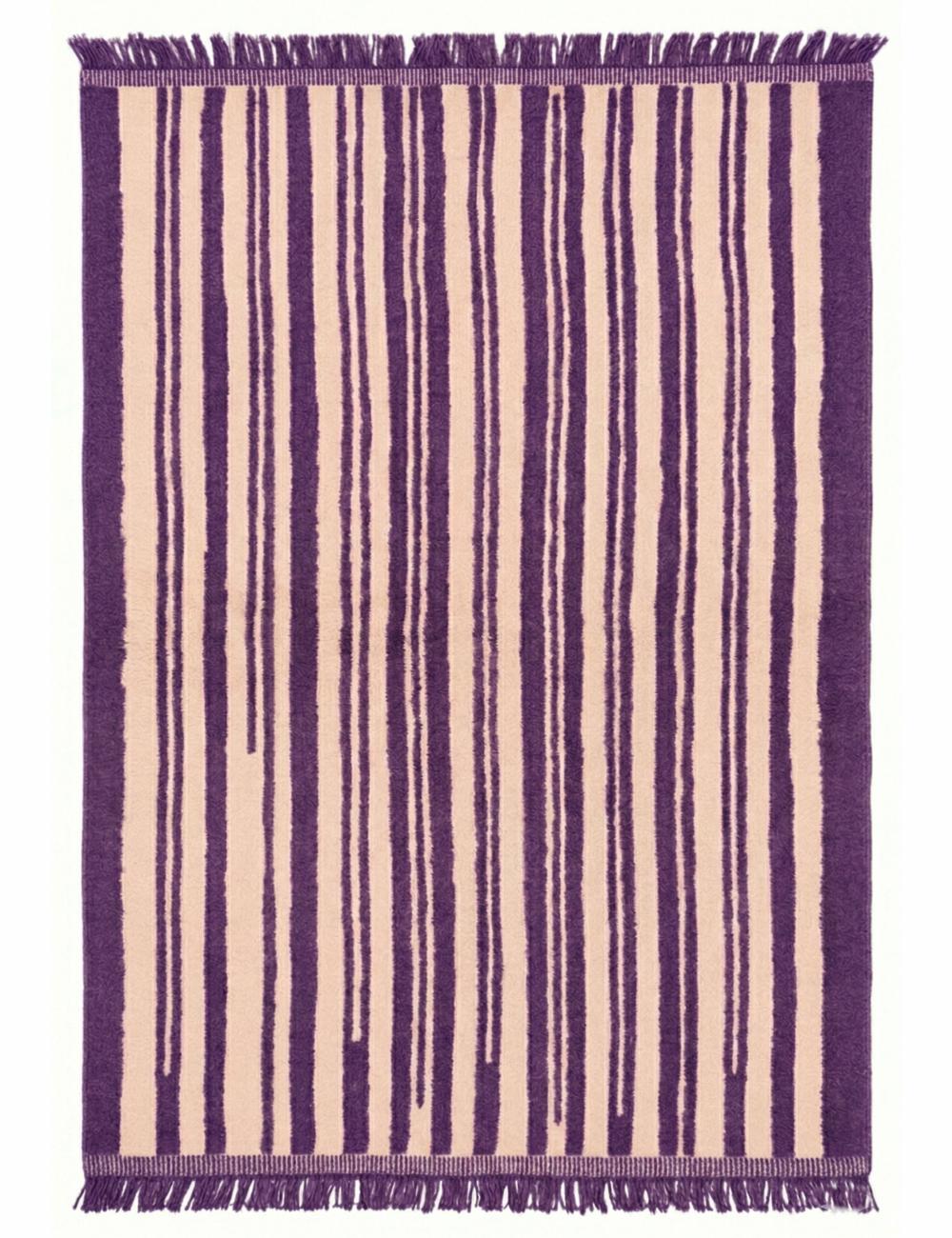 Custom Stripe Design Moroccan Wool Rug - Forma 38