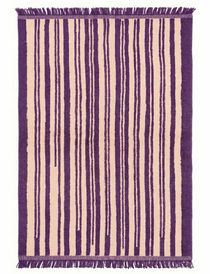 Custom Stripe Design Moroccan Wool Rug - Forma 38