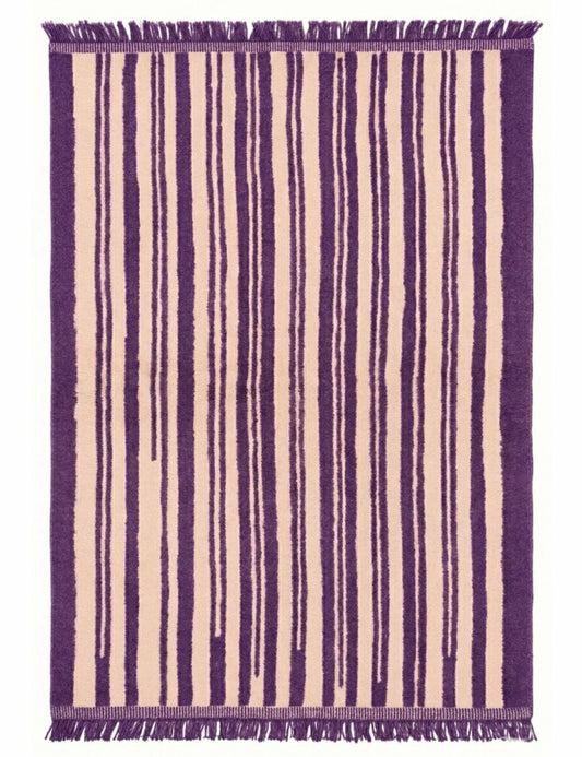 Custom Stripe Design Moroccan Wool Rug - Forma 38