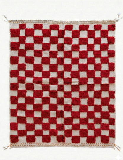 Custom Checkered Moroccan Wool Rug - Forma 39