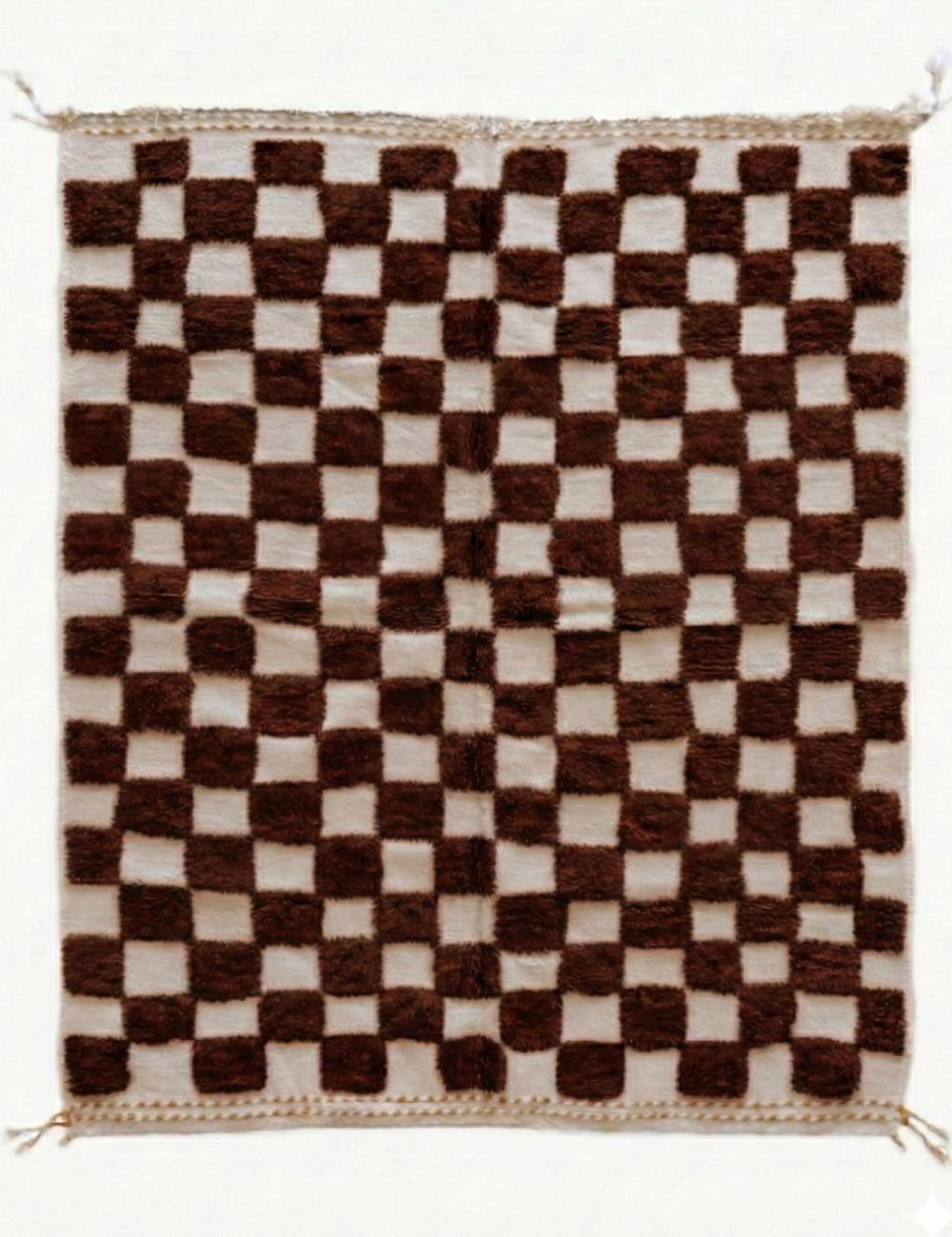 Custom Checkered Moroccan Wool Rug - Forma 39