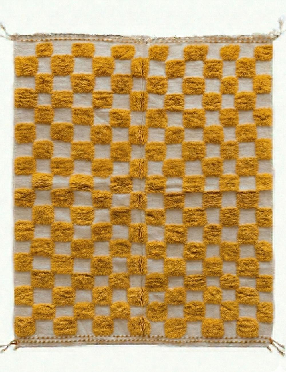 Custom Checkered Moroccan Wool Rug - Forma 39