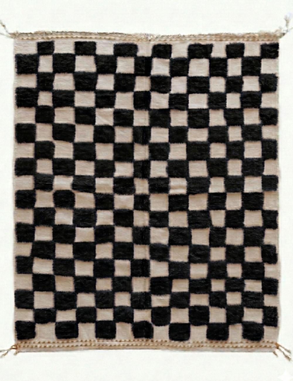 Custom Checkered Moroccan Wool Rug - Forma 39