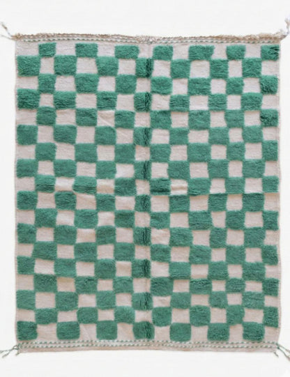 Custom Checkered Moroccan Wool Rug - Forma 39