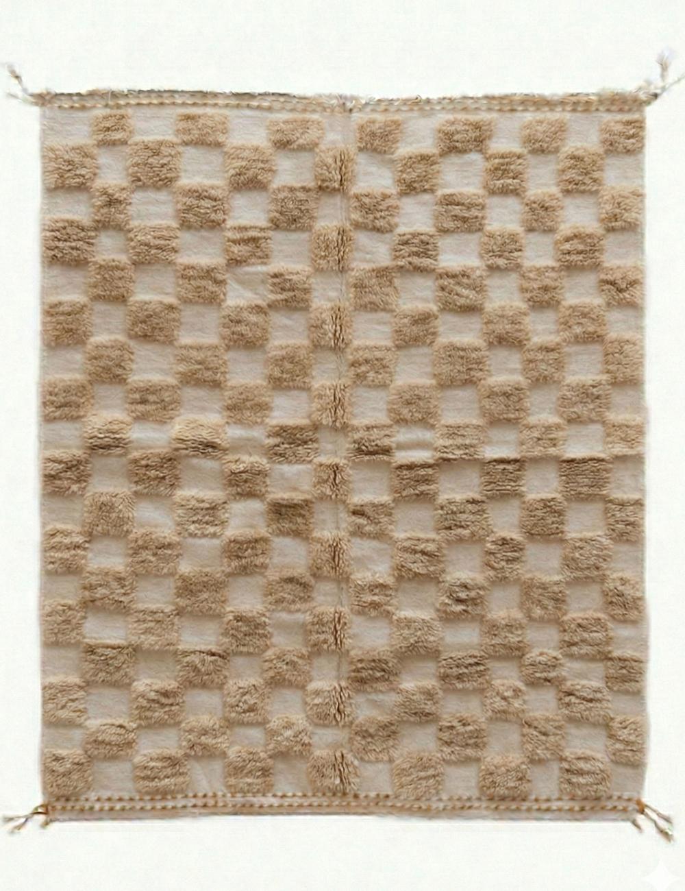 Custom Checkered Moroccan Wool Rug - Forma 39