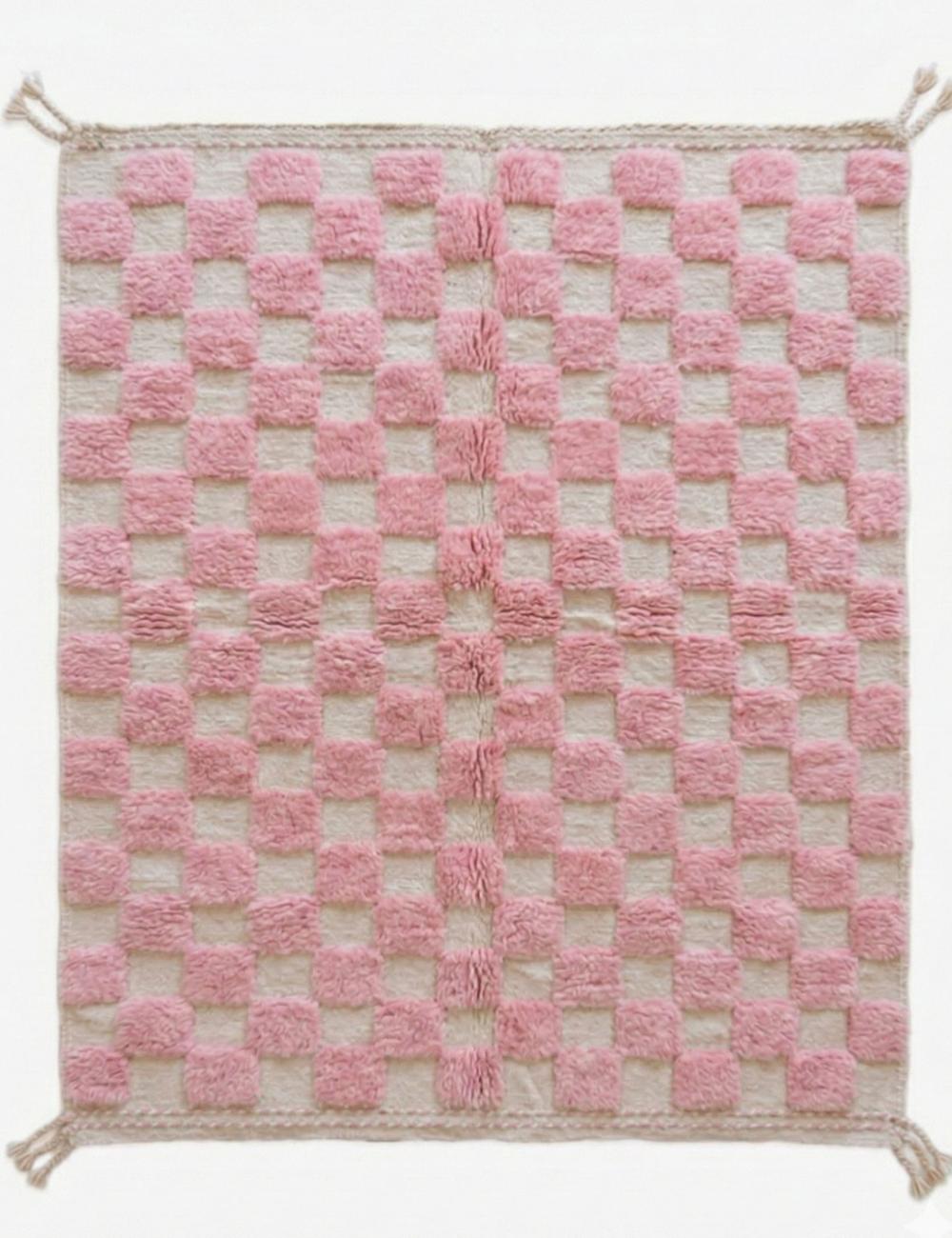 Custom Checkered Moroccan Wool Rug - Forma 39