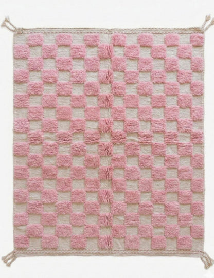 Custom Checkered Moroccan Wool Rug - Forma 39