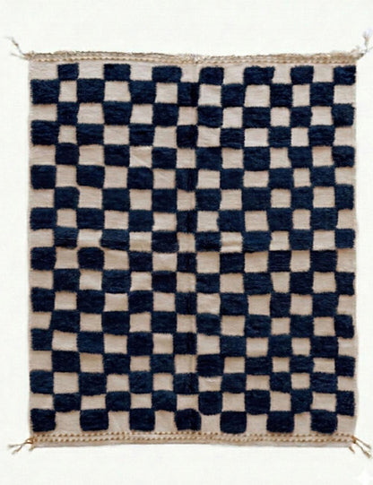 Custom Checkered Moroccan Wool Rug - Forma 39