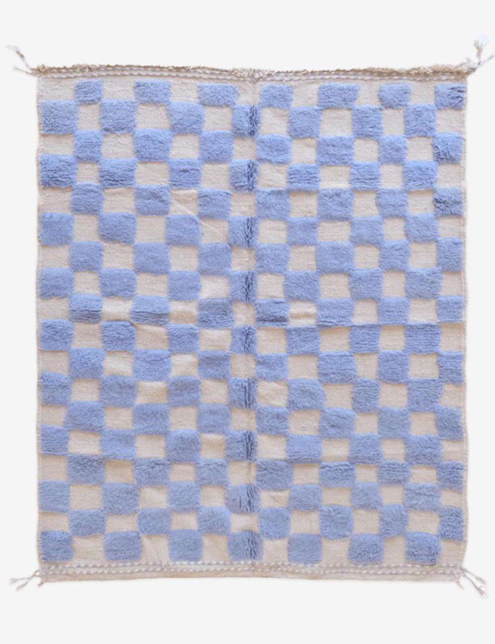 Custom Checkered Moroccan Wool Rug - Forma 39