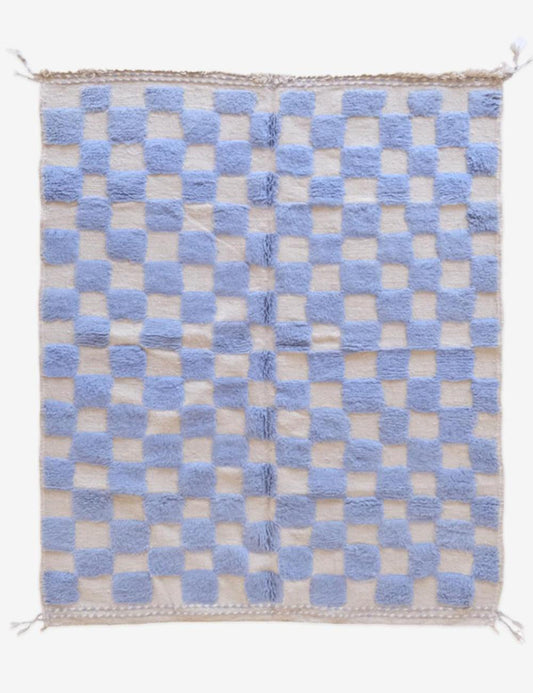 Custom Checkered Moroccan Wool Rug - Forma 39