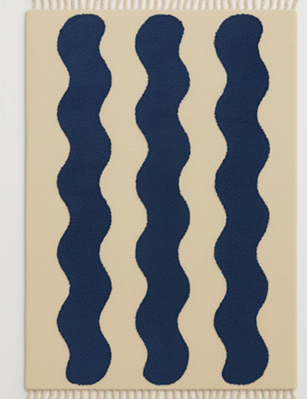 Custom Vertical Wavy Moroccan Rug - forma 62