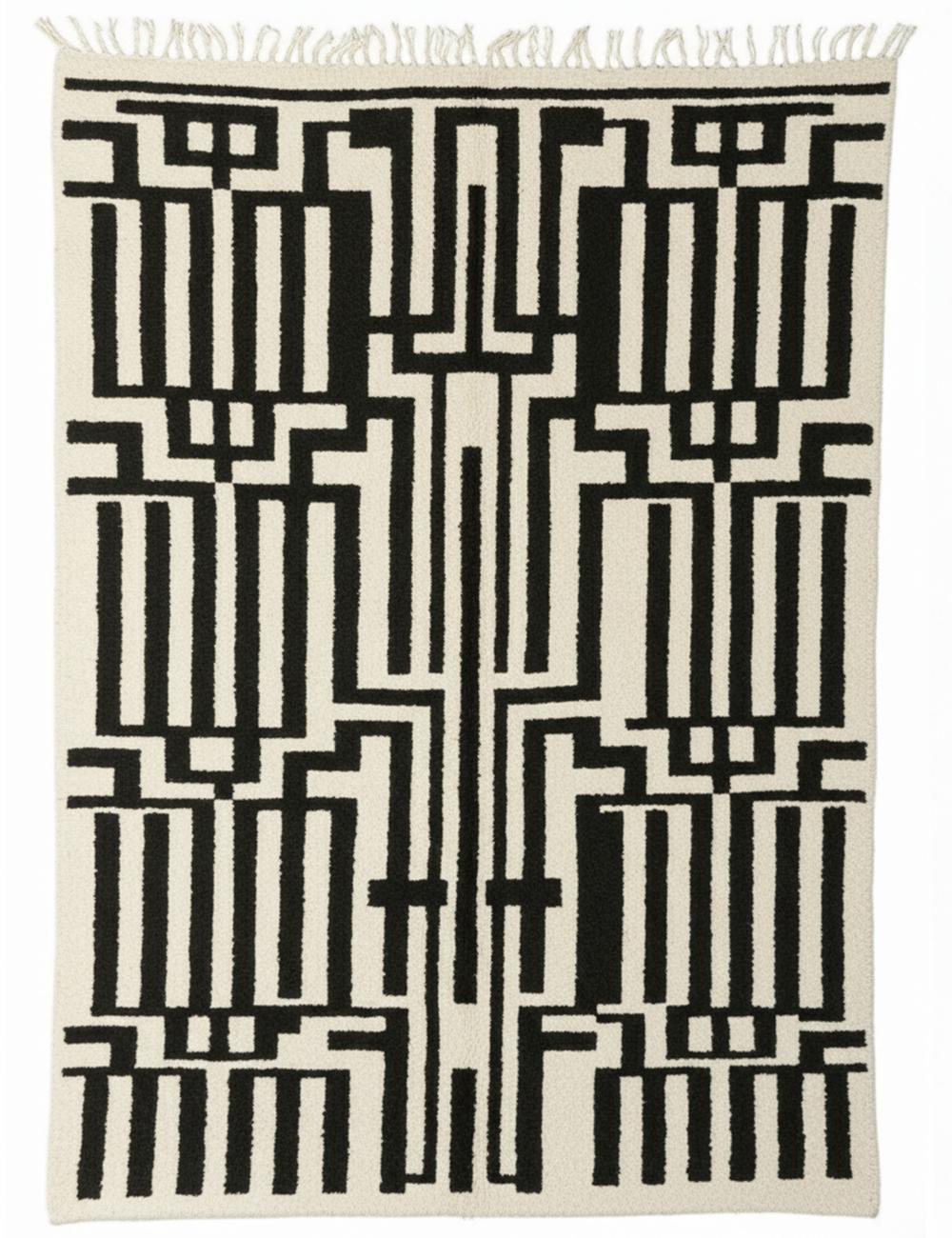 Custom Geometric Moroccan Wool Rug - Forma 36