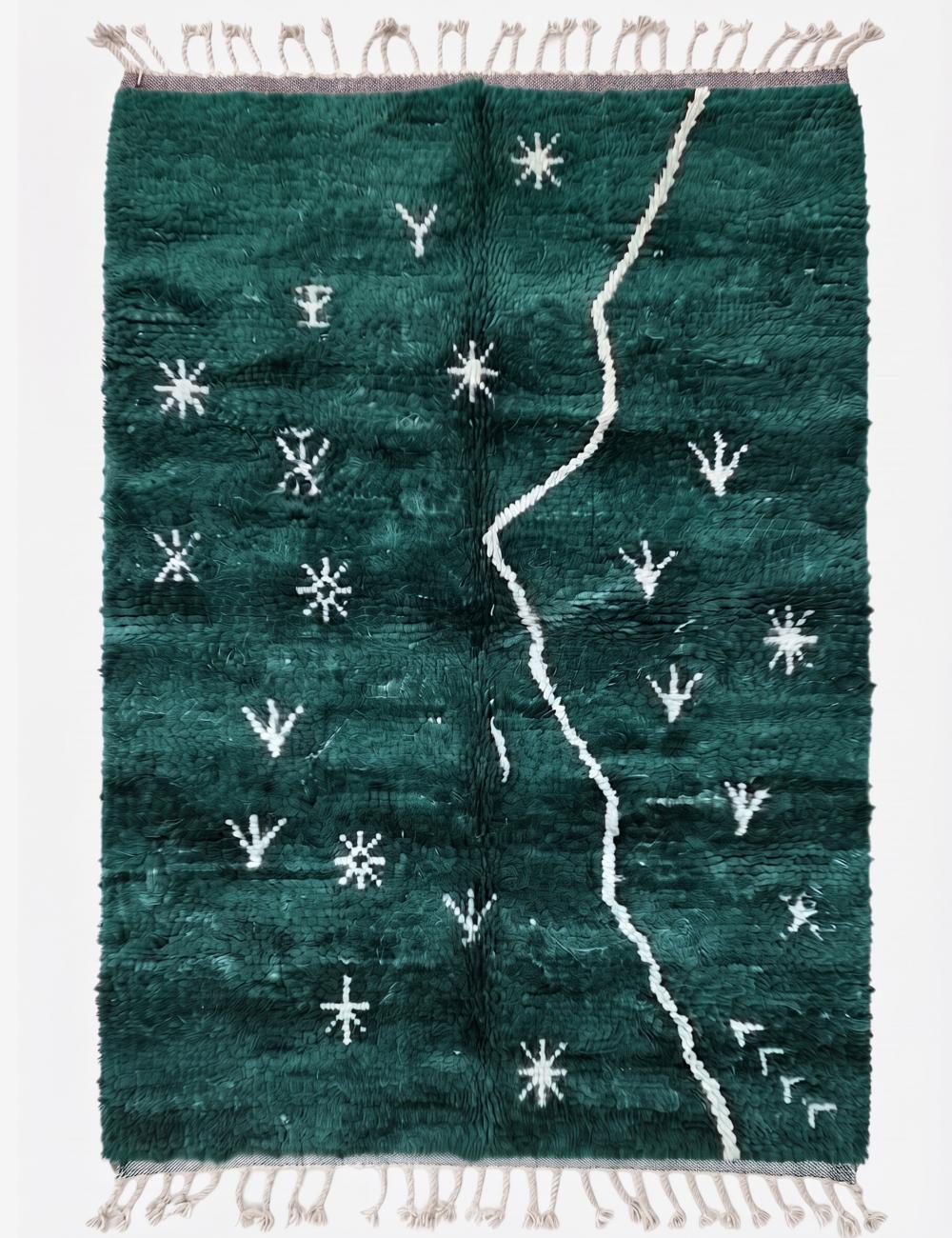Abstract Symbolic Beni Mrirt Moroccan Rug - Echoes Of Love 69