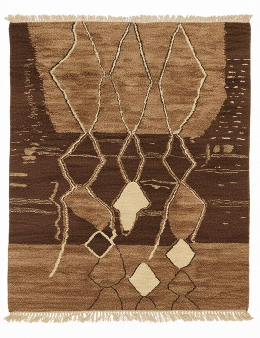 Custom Abstract Beni Mrirt Moroccan Rug - Echoes Of Love 59