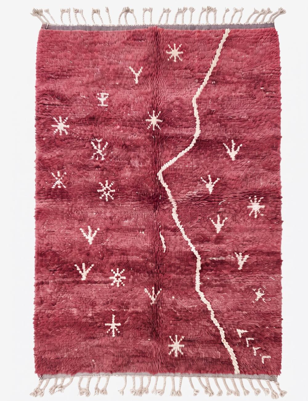 Abstract Symbolic Beni Mrirt Moroccan Rug - Echoes Of Love 69