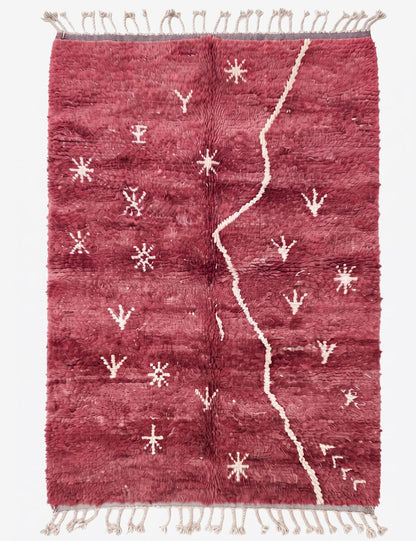 Abstract Symbolic Beni Mrirt Moroccan Rug - Echoes Of Love 69